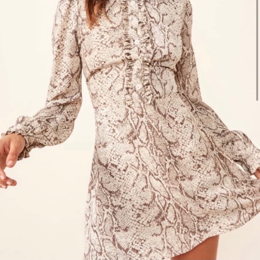 Nwt Reformation Mathilda Python Mini Dress - image 3
